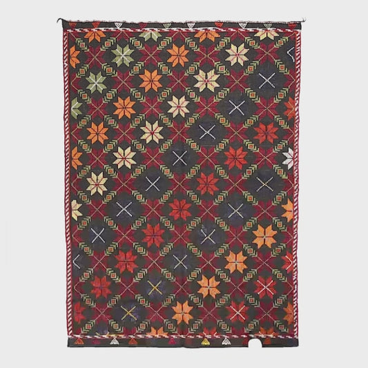 Oriental Kilim Cicim Handmade Wool On Wool 196 X 277 Cm - 6' 6'' X 9' 2'' Red C014 ER12