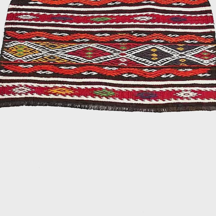 Oriental Kilim Cicim Handmade Wool On Wool 60 X 90 Cm - 2' X 3' Red C014 ER01