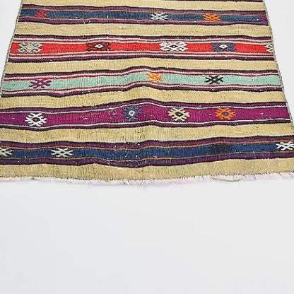 Oriental Kilim Anatolian Handmade Wool On Wool 73 X 120 Cm - 2' 5'' X 4' Multicolor C016 ER01