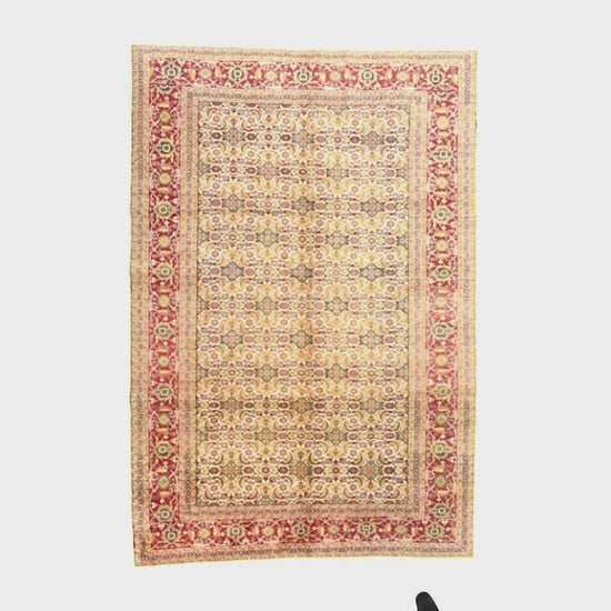 Oriental Rug Anatolian Handmade Wool On Cotton 220 X 322 Cm - 7' 3'' X 10' 7'' Sand C015 ER23