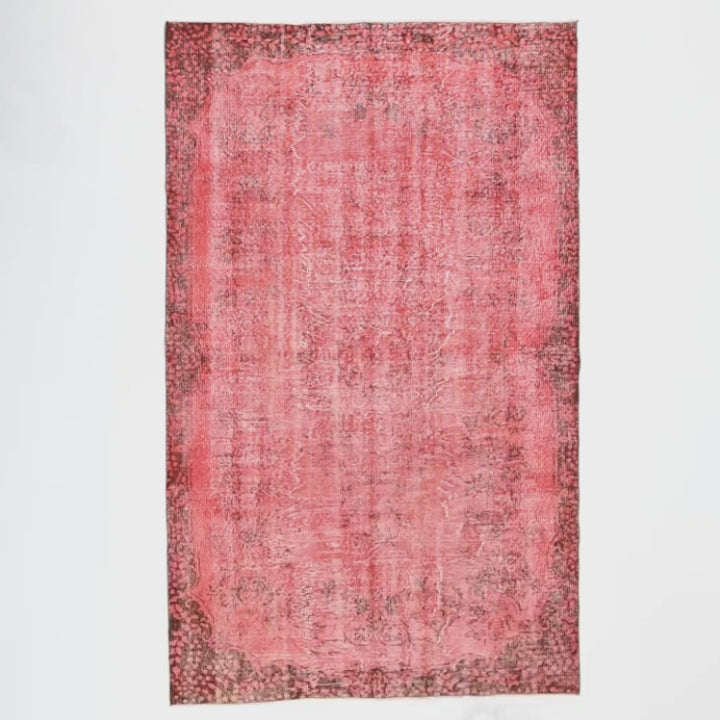 Oriental Rug Vintage Hand Knotted Wool On Cotton 165 x 270 Cm - 5' 5'' x 8' 11'' Red C014 ER12