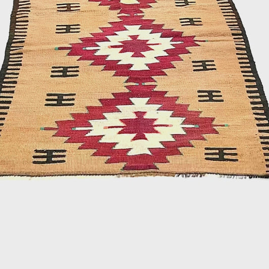 Oriental Kilim Anatolian Handmade Wool On Wool 89 X 120 Cm - 3' X 4' Stone C009 ER01