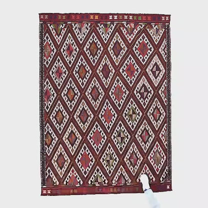 Oriental Kilim Cicim Handmade Wool On Wool 166 X 225 Cm - 5' 6'' X 7' 5'' Red C014 ER12