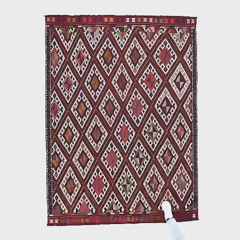 Oriental Kilim Cicim Handmade Wool On Wool 166 X 225 Cm - 5' 6'' X 7' 5'' Red C014 ER12