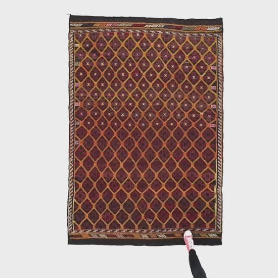Oriental Kilim Cicim Handmade Wool On Wool 168 X 250 Cm - 5' 7'' X 8' 3'' Red C014 ER12