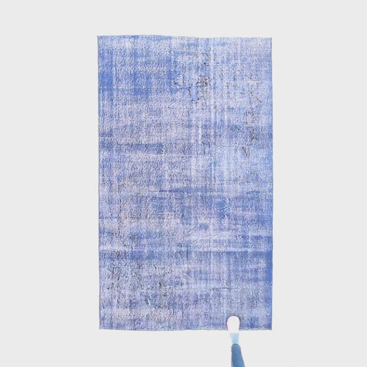 Oriental Rug Vintage Hand Knotted Wool On Cotton 155 x 264 Cm - 5' 2'' x 8' 8'' Blue C010 ER12