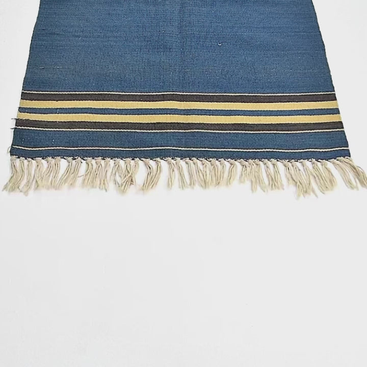 Oriental Kilim Anatolian Handmade Wool On Wool 70 X 100 Cm - 2' 4'' X 3' 4'' Navy Blue C012 ER01