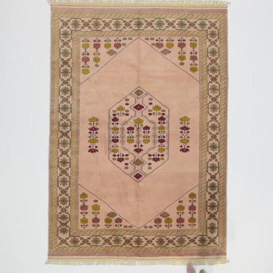 Oriental Rug Anatolian Hand Knotted Wool On Wool 187 X 263 Cm - 6' 2'' X 8' 8'' Sand C007 ER12