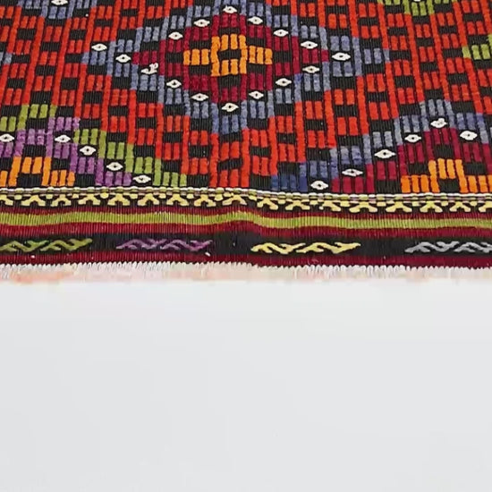 Oriental Kilim Cicim Handmade Wool On Wool 103 X 120 Cm - 3' 5'' X 4' Multicolor C016 ER01