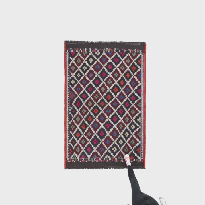 Oriental Kilim Cicim Handmade Wool On Wool 160 X 240 Cm - 5' 3'' X 7' 11'' Multicolor C016 ER12