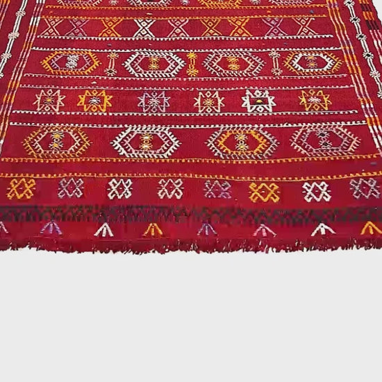 Oriental Kilim Cicim Handmade Wool On Wool 85 x 104 Cm - 2' 10'' x 3' 5'' Red C014 ER01