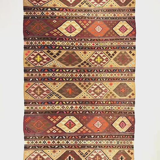 Oriental Kilim Anatolian Handmade Wool On Wool 164 X 310 Cm - 5' 5'' X 10' 3'' Stone C009 ER12