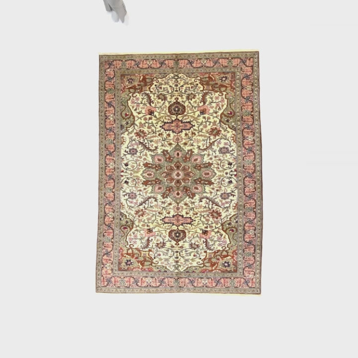 Oriental Rug Anatolian Handmade Wool On Cotton 194 X 286 Cm - 6' 5'' X 9' 5'' Green C001 ER12