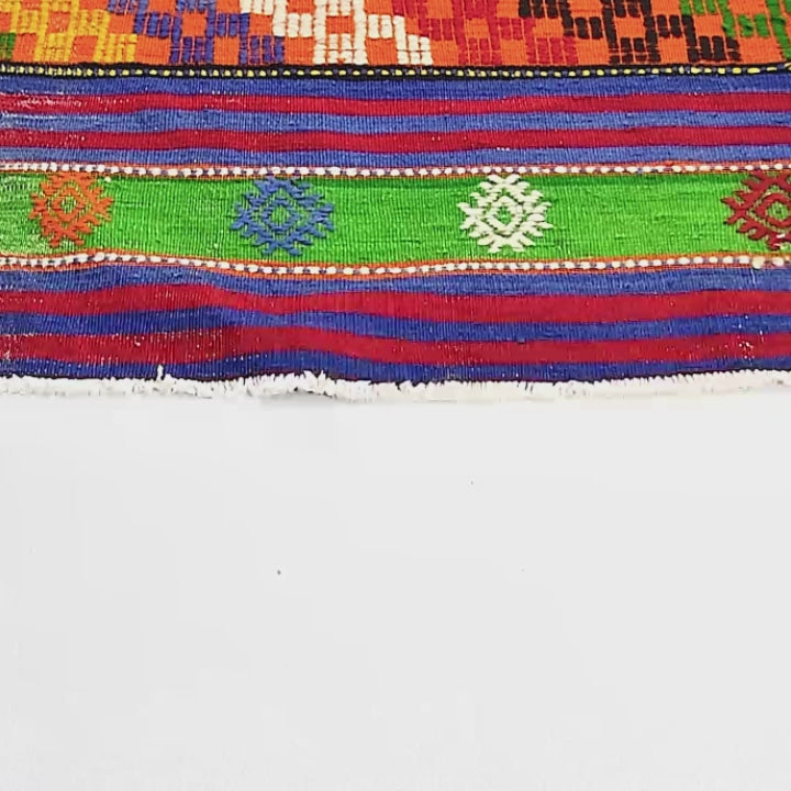 Oriental Kilim Cicim Handmade Wool On Wool 71 x 113 Cm - 2' 4'' x 3' 9'' Navy Blue C012 ER01