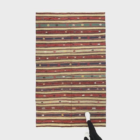 Oriental Kilim Anatolian Handmade Wool On Wool 162 X 264 Cm - 5' 4'' X 8' 8'' Multicolor C016 ER12
