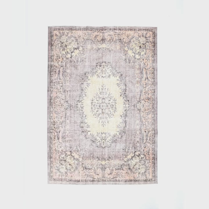 Oriental Rug Vintage Hand Knotted Wool On Cotton 208 x 300 Cm - 6' 10'' x 9' 11'' Multicolor C016 ER23