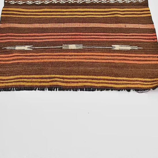 Oriental Kilim Cicim Handmade Wool On Wool 73 X 110 Cm - 2' 5'' X 3' 8'' Brown C005 ER01