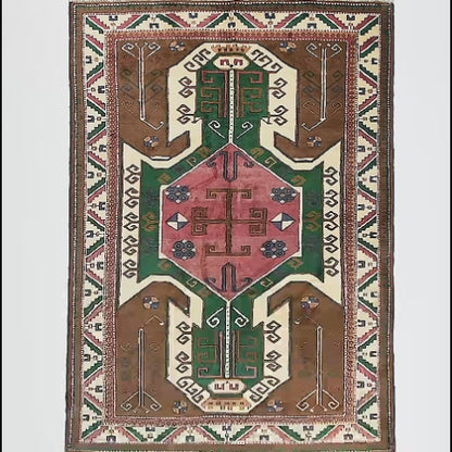 Oriental Rug Anatolian Hand Knotted Wool On Wool 200 X 292 Cm - 6' 7'' X 9' 7'' Brown C005 ER23