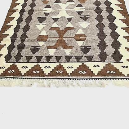 Oriental Kilim Anatolian Handmade Wool On Wool 101 X 170 Cm - 3' 4'' X 5' 7'' Grey C008 ER01