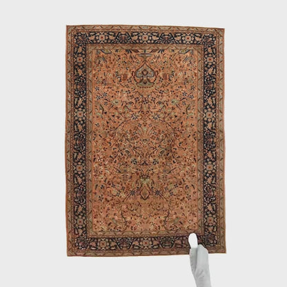 Oriental Rug Anatolian Hand Knotted Wool On Wool 150 X 220 Cm - 5' X 7' 3'' Brown C005 ER12