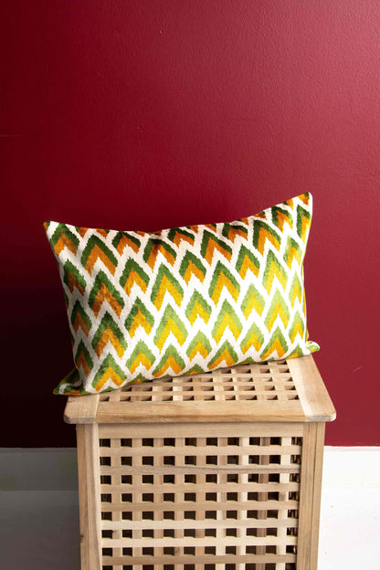 Velvet Ikat Pillow Cover | 16x24 Inches